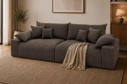 OTTO home Big-Sofa Mega-Sofa wahlweise in Cord oder Bouclé, mit Federkern & 6 Zierkissen