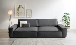 OTTO home Big-Sofa »SHERWOOD XXL Leinenoptik, Big-Sofa (316cm), extra tief (95 cm)« bequemer Sitzkomfort, Cord u. Leinenoptik, Kedernaht