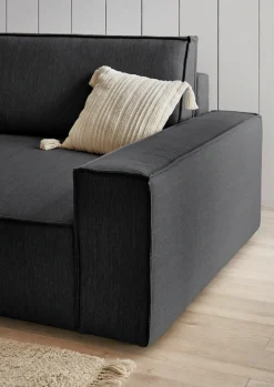 OTTO home Big-Sofa »SHERWOOD XXL Leinenoptik, Big-Sofa (316cm), extra tief (95 cm)« bequemer Sitzkomfort, Cord u. Leinenoptik, Kedernaht