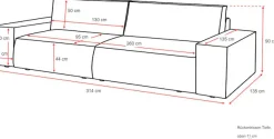 OTTO home Big-Sofa »SHERWOOD XXL Leinenoptik, Big-Sofa (316cm), extra tief (95 cm)« bequemer Sitzkomfort, Cord u. Leinenoptik, Kedernaht