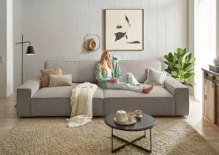 OTTO home Big-Sofa »SHERWOOD XXL Cord, Big-Sofa (316cm), extra tiefe Sitzfläche 95 cm« bequemer Sitzkomfort, Cord u. Leinenoptik, Kedernaht