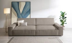 OTTO home Big-Sofa »SHERWOOD XXL Cord, Big-Sofa (316cm), extra tiefe Sitzfläche 95 cm« bequemer Sitzkomfort, Cord u. Leinenoptik, Kedernaht