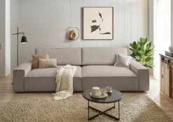 OTTO home Big-Sofa »SHERWOOD XXL Cord, Big-Sofa (316cm), extra tiefe Sitzfläche 95 cm« bequemer Sitzkomfort, Cord u. Leinenoptik, Kedernaht