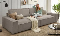 OTTO home Big-Sofa »SHERWOOD XXL Cord, Big-Sofa (316cm), extra tiefe Sitzfläche 95 cm« bequemer Sitzkomfort, Cord u. Leinenoptik, Kedernaht