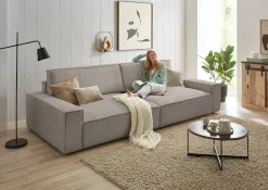 OTTO home Big-Sofa »SHERWOOD XXL Cord, Big-Sofa (316cm), extra tiefe Sitzfläche 95 cm« bequemer Sitzkomfort, Cord u. Leinenoptik, Kedernaht