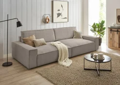 OTTO home Big-Sofa »SHERWOOD XXL Cord, Big-Sofa (316cm), extra tiefe Sitzfläche 95 cm« bequemer Sitzkomfort, Cord u. Leinenoptik, Kedernaht