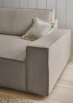 OTTO home Big-Sofa »SHERWOOD XXL Cord, Big-Sofa (316cm), extra tiefe Sitzfläche 95 cm« bequemer Sitzkomfort, Cord u. Leinenoptik, Kedernaht