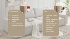 OTTO home Big-Sofa »SHERWOOD XXL Cord, Big-Sofa (316cm), extra tiefe Sitzfläche 95 cm« bequemer Sitzkomfort, Cord u. Leinenoptik, Kedernaht