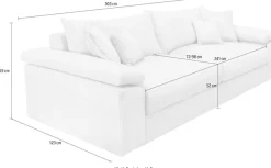 OTTO home Big-Sofa »Soft&Cosy XXL, B: 303 cm - OTTO. Verlässliche Qualität.« Mega-Sofa, Cord oder Chenille-Struktur, mit Federkern & 4 Zierkissen