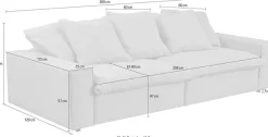 OTTO home Big-Sofa »Venslev« Lounge-Sofa, mit extra tiefer Sitzfläche und losen Kissen