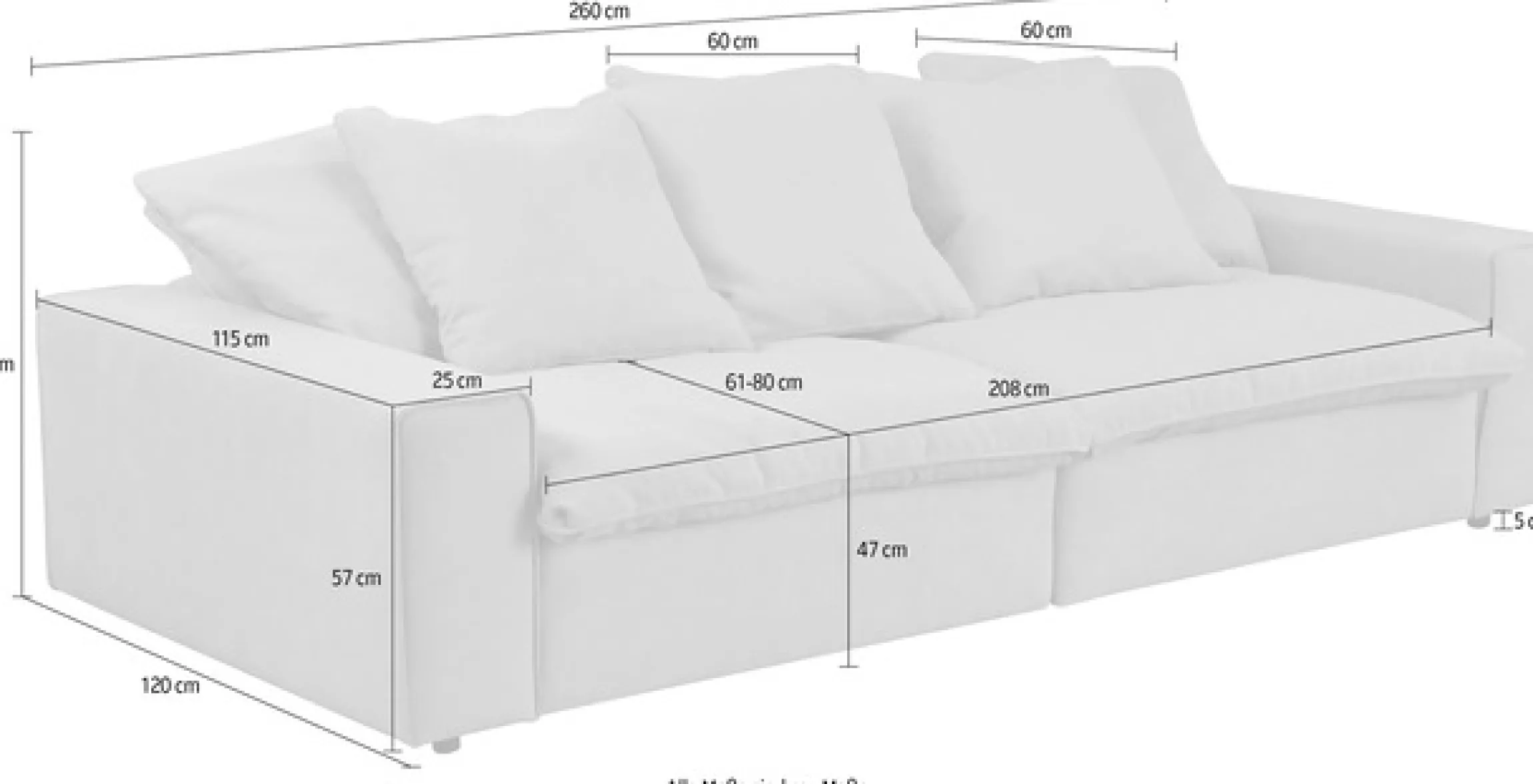 OTTO home Big-Sofa »Venslev« Lounge-Sofa, mit extra tiefer Sitzfläche und losen Kissen