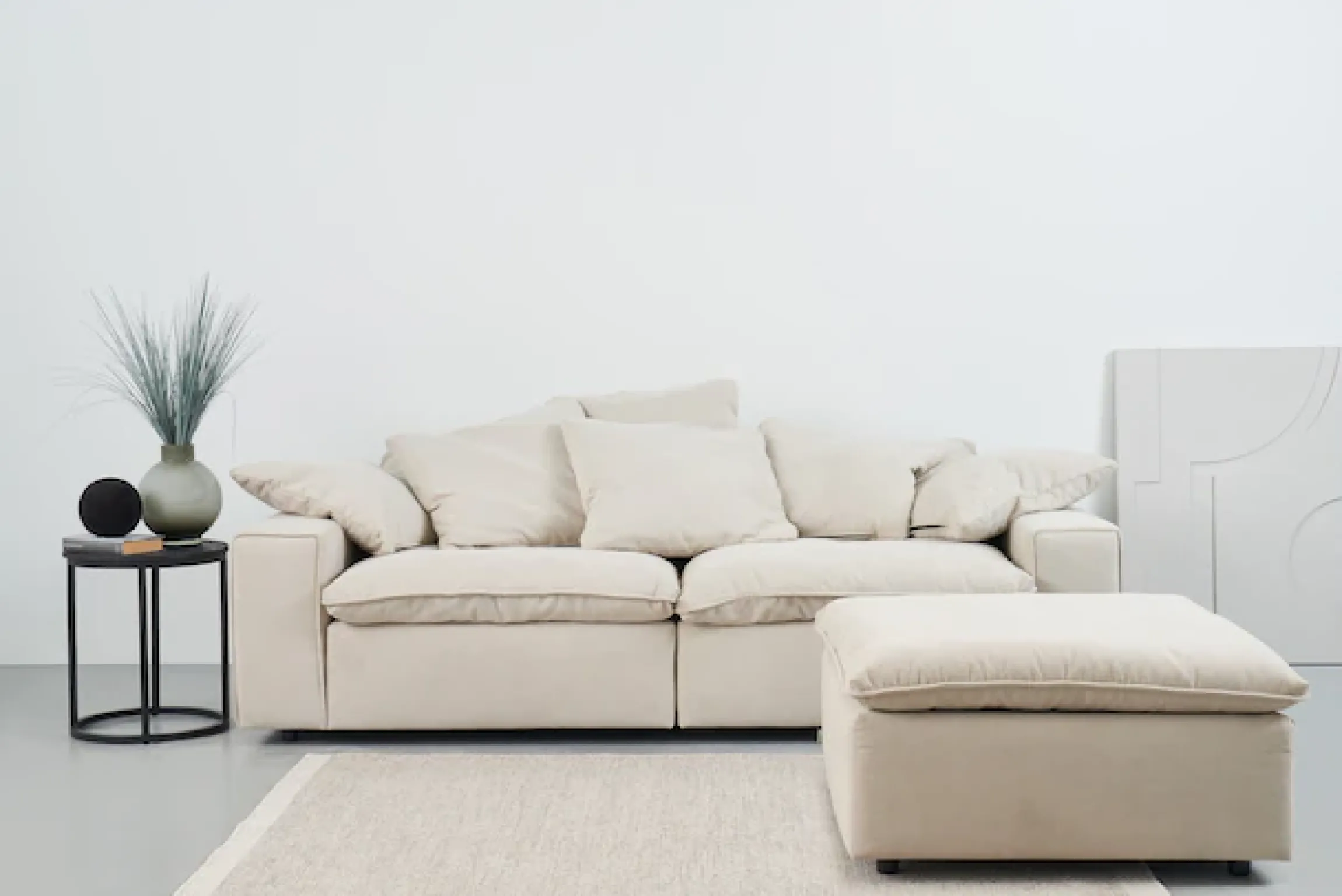 OTTO home Big-Sofa »Venslev« Lounge-Sofa, mit extra tiefer Sitzfläche und losen Kissen