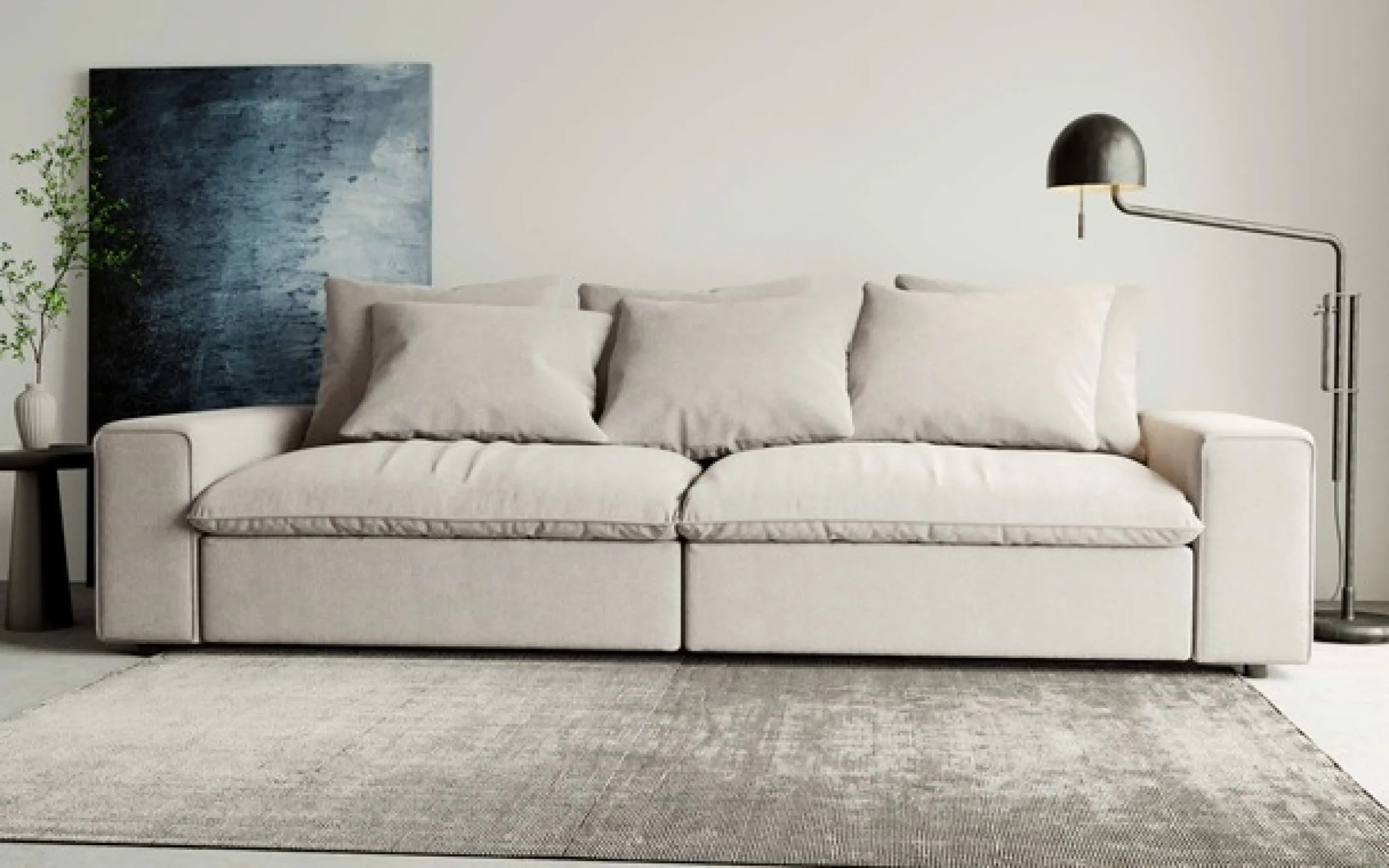 OTTO home Big-Sofa »Venslev« Lounge-Sofa, mit extra tiefer Sitzfläche und losen Kissen
