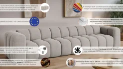 OTTO home Big-Sofa »XL KALLIE Design-Sofa mit Steppung, Bubble-Optik, Breite 340 cm« moderne Steppung, hoher Sitzkomfort und modernes Design