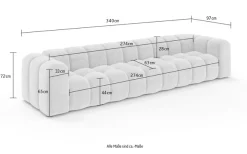 OTTO home Big-Sofa »XL KALLIE Design-Sofa mit Steppung, Bubble-Optik, Breite 340 cm« moderne Steppung, hoher Sitzkomfort und modernes Design