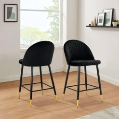 OTTO home Bistrostuhl »Embrosse« () 2 Stk.mit Sitz und Rücken gepolstert, in schönem Velourstoff, Sitzhöhe 65 cm