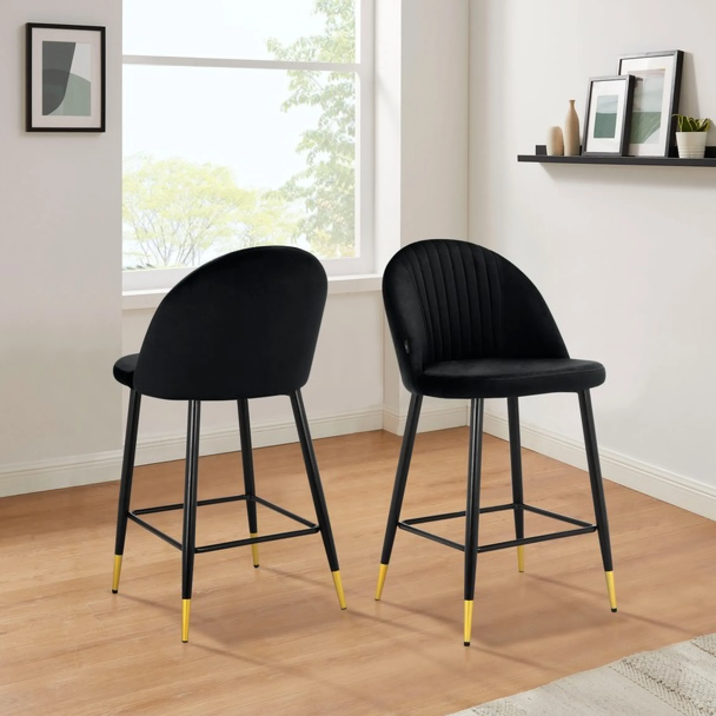 OTTO home Bistrostuhl »Embrosse« () 2 Stk.mit Sitz und Rücken gepolstert, in schönem Velourstoff, Sitzhöhe 65 cm