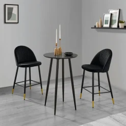 OTTO home Bistrostuhl »Embrosse« () 2 Stk.mit Sitz und Rücken gepolstert, in schönem Velourstoff, Sitzhöhe 65 cm