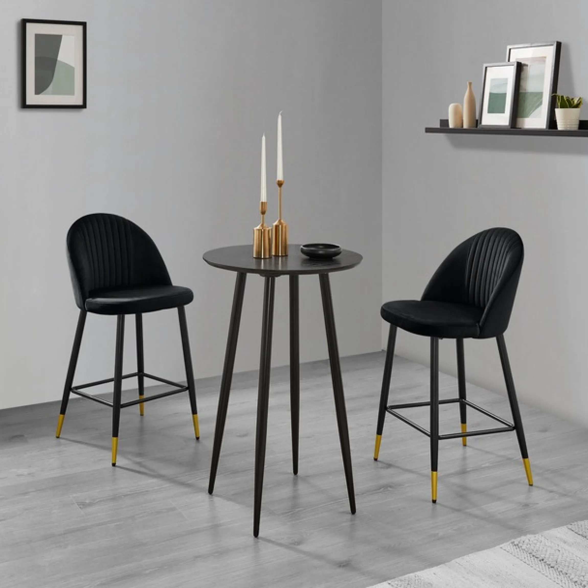 OTTO home Bistrostuhl »Embrosse« () 2 Stk.mit Sitz und Rücken gepolstert, in schönem Velourstoff, Sitzhöhe 65 cm