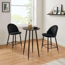OTTO home Bistrostuhl »Embrosse« () 2 Stk.mit Sitz und Rücken gepolstert, in schönem Velourstoff, Sitzhöhe 65 cm