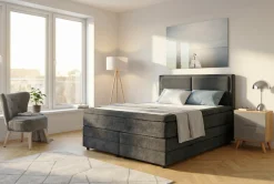 OTTO home Boxspringbett »FYNNA Polsterbett mit Bettkasten & 7-Zonen-Taschenfederkernmatratze H3« mit 7 cm Komfortschaum-Topper, Chenille-Bezug, Liegefläche 140x200 cm