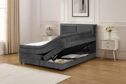 OTTO home Boxspringbett »FYNNA Polsterbett mit Bettkasten & 7-Zonen-Taschenfederkernmatratze H3« mit 7 cm Komfortschaum-Topper, Chenille-Bezug, Liegefläche 140x200 cm