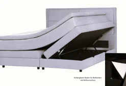 OTTO home Boxspringbett »FYNNA Polsterbett mit Bettkasten & 7-Zonen-Taschenfederkernmatratze H3« mit 7 cm Komfortschaum-Topper, Chenille-Bezug, Liegefläche 140x200 cm