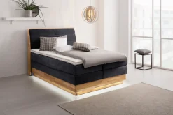 OTTO home Boxspringbett »JENNA in verschiedenen Farben und Breiten erhältlich« LED-Beleuchtung, mit zertifizierten, recycelten Bezugsstoffen