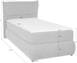 OTTO home Boxspringbett »Jenson« in 4 Farben, 4 Breiten, 3 Matratzenarten in 2 Härtegraden, Topper
