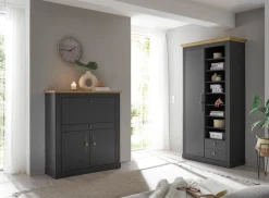 OTTO home Büromöbel-Set »Westminster, wohnliches Home-Office, Büro in zwei Farben verfügbar« Set, 2 tlg. enthält Sekretär und Stauraumschrank im Landhausstil, mit Kabelkanal