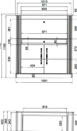 OTTO home Büromöbel-Set »Westminster, wohnliches Home-Office, Büro in zwei Farben verfügbar« Set, 2 tlg. enthält Sekretär und Stauraumschrank im Landhausstil, mit Kabelkanal