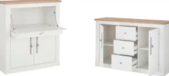 OTTO home Büromöbel-Set »Westminster, wohnliches Home-Office, Büro in zwei Farben verfügbar« Set, 2 tlg. enthält Sekretär und Sideboard im Landhausstil, mit Kabelkanal