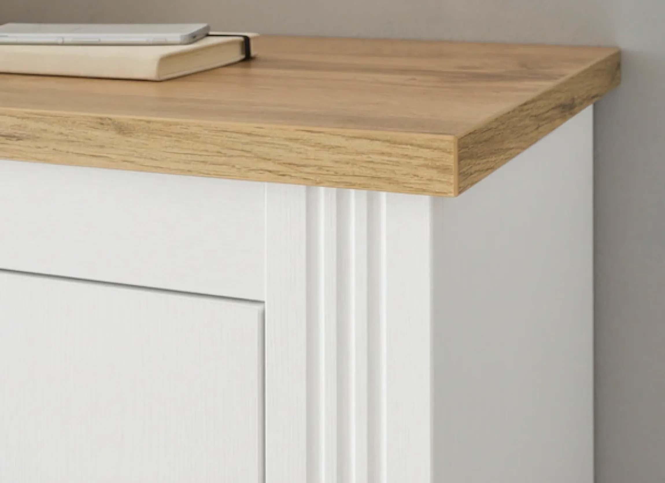 OTTO home Büromöbel-Set »Westminster, wohnliches Home-Office, Büro in zwei Farben verfügbar« Set, 2 tlg. enthält Sekretär und Sideboard im Landhausstil, mit Kabelkanal