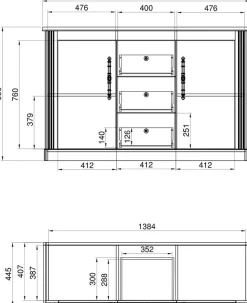 OTTO home Büromöbel-Set »Westminster, wohnliches Home-Office, Büro in zwei Farben verfügbar« Set, 2 tlg. enthält Sekretär und Sideboard im Landhausstil, mit Kabelkanal