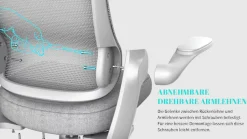 OTTO home Bürostuhl »Toico, Design-Schreibtischstuhl,« () ergonomische Rückenlehne, Lendenwirbelstütze & klappbaren Armlehnen