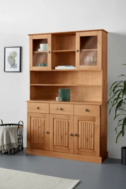 OTTO home Buffet »Liotta« mit 2 Schubkasten u. 6 verstellbare Einlegeböden, massives Kiefernholz