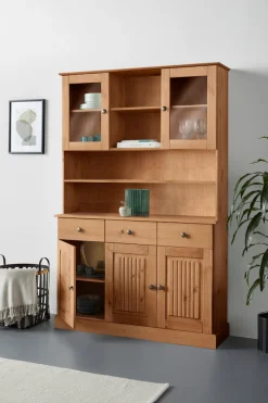 OTTO home Buffet »Liotta« mit 2 Schubkasten u. 6 verstellbare Einlegeböden, massives Kiefernholz