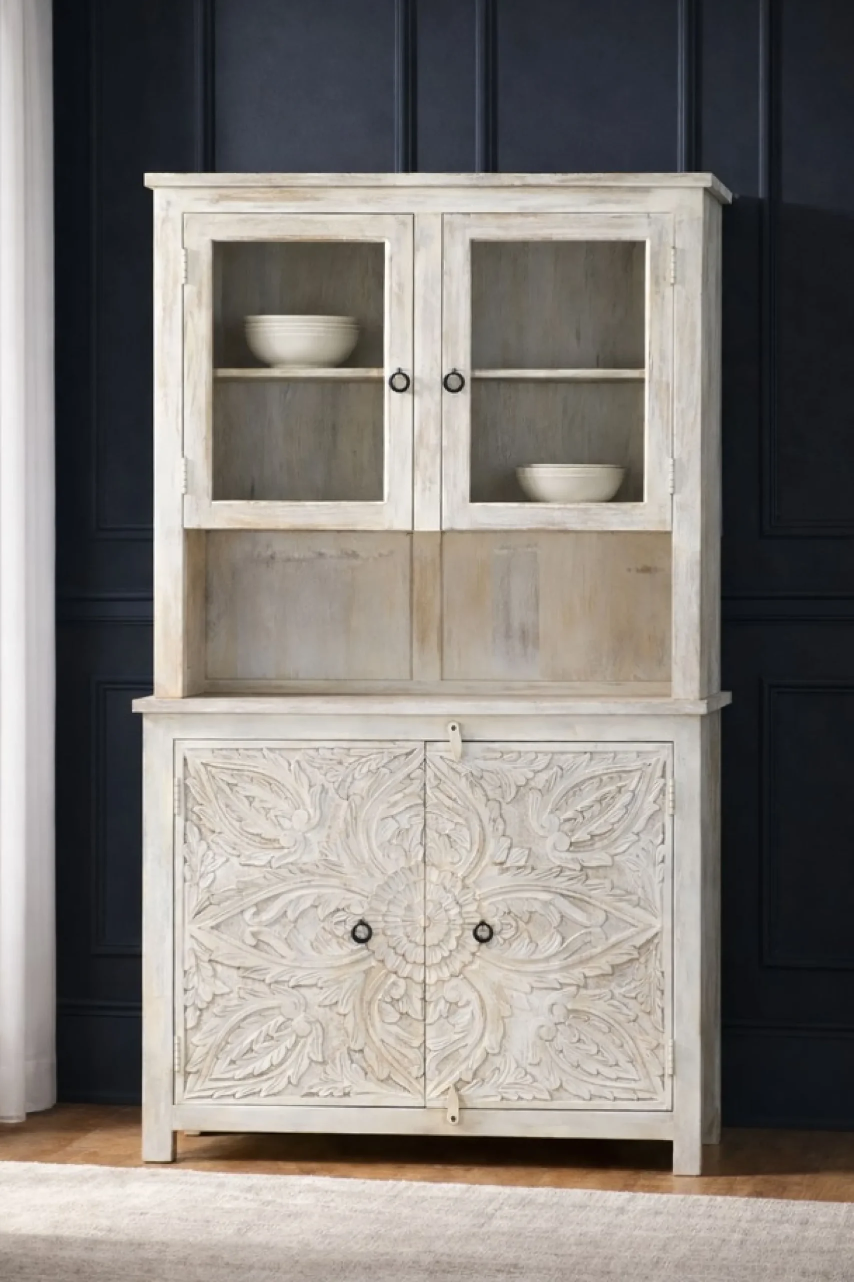 OTTO home Buffet »Prem« mit dekorative Fräsungen, handgefertigt, Unika-Möbel, Breite 107 cm