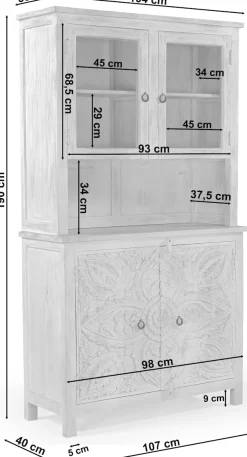 OTTO home Buffet »Prem« mit dekorative Fräsungen, handgefertigt, Unika-Möbel, Breite 107 cm