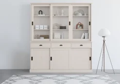 OTTO home Buffet »Schröder« mit 6 Schiebetüren, davon 3 mit Glaseinsatz,Br.170 cm, Kiefer massiv