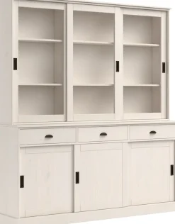 OTTO home Buffet »Schröder« mit 6 Schiebetüren, davon 3 mit Glaseinsatz,Br.170 cm, Kiefer massiv