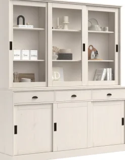 OTTO home Buffet »Schröder« mit 6 Schiebetüren, davon 3 mit Glaseinsatz,Br.170 cm, Kiefer massiv