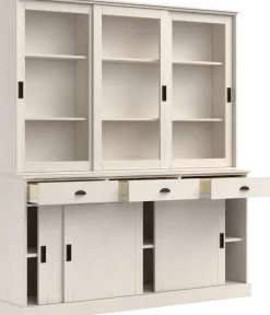 OTTO home Buffet »Schröder« mit 6 Schiebetüren, davon 3 mit Glaseinsatz,Br.170 cm, Kiefer massiv
