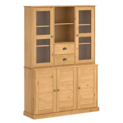 OTTO home Buffet »Turia« mit Glas- u. Lamellentüren, aus massivem Kiefernholz FSC®, Höhe 180 cm
