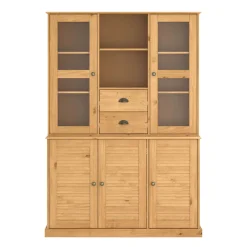 OTTO home Buffet »Turia« mit Glas- u. Lamellentüren, aus massivem Kiefernholz FSC®, Höhe 180 cm