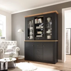 OTTO home Buffet »Westminster, Buffetschrank im Landhausstil, Schrank, Hochschrank« Metallgriffe, ausreichend Stauraum, in 2 Farben erhältlich