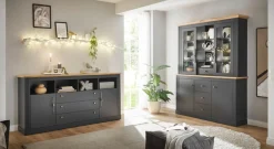 OTTO home Buffet »Westminster, Buffetschrank im Landhausstil, Schrank, Hochschrank« Metallgriffe, ausreichend Stauraum, in 2 Farben erhältlich