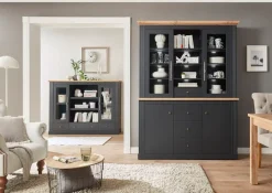 OTTO home Buffet »Westminster, Buffetschrank im Landhausstil, Schrank, Hochschrank« Metallgriffe, ausreichend Stauraum, in 2 Farben erhältlich