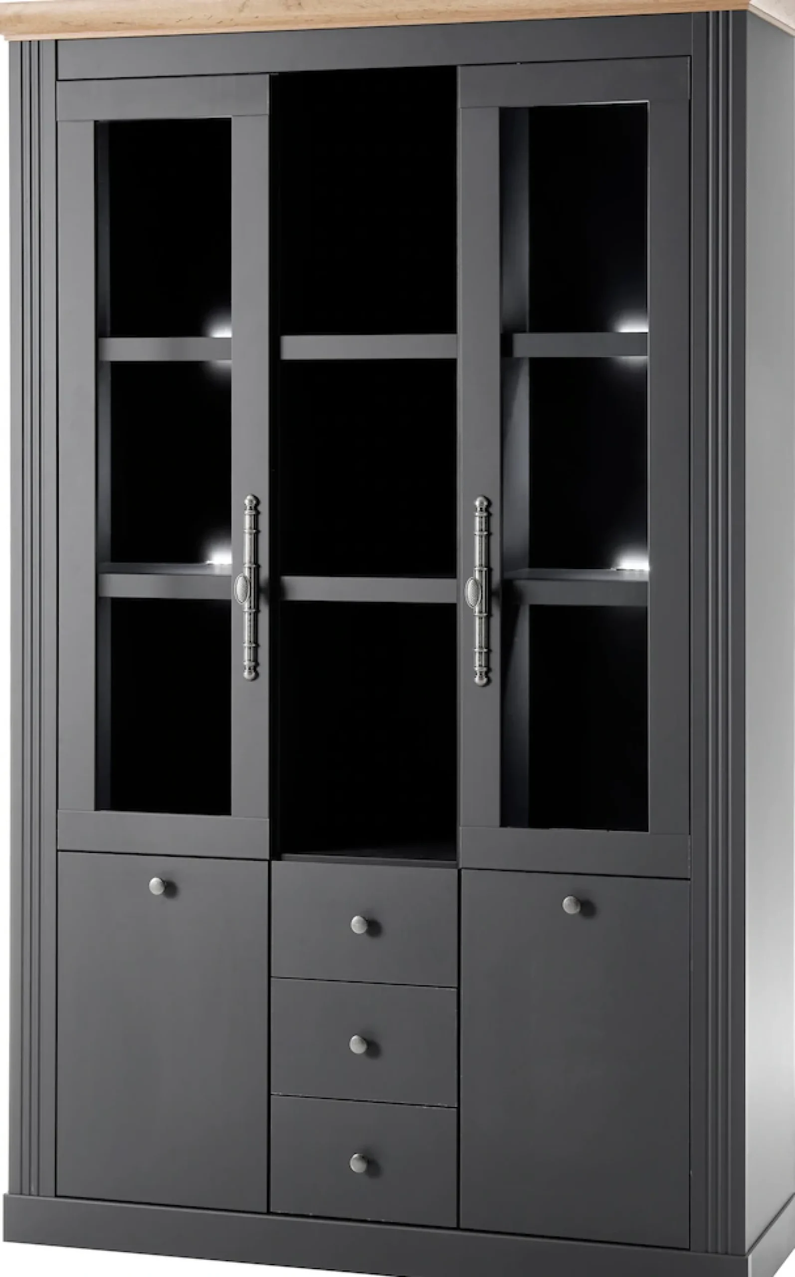 OTTO home Buffet »Westminster, Buffetschrank im Landhausstil, Schrank, Hochschrank« Metallgriffe, ausreichend Stauraum, in 2 Farben erhältlich