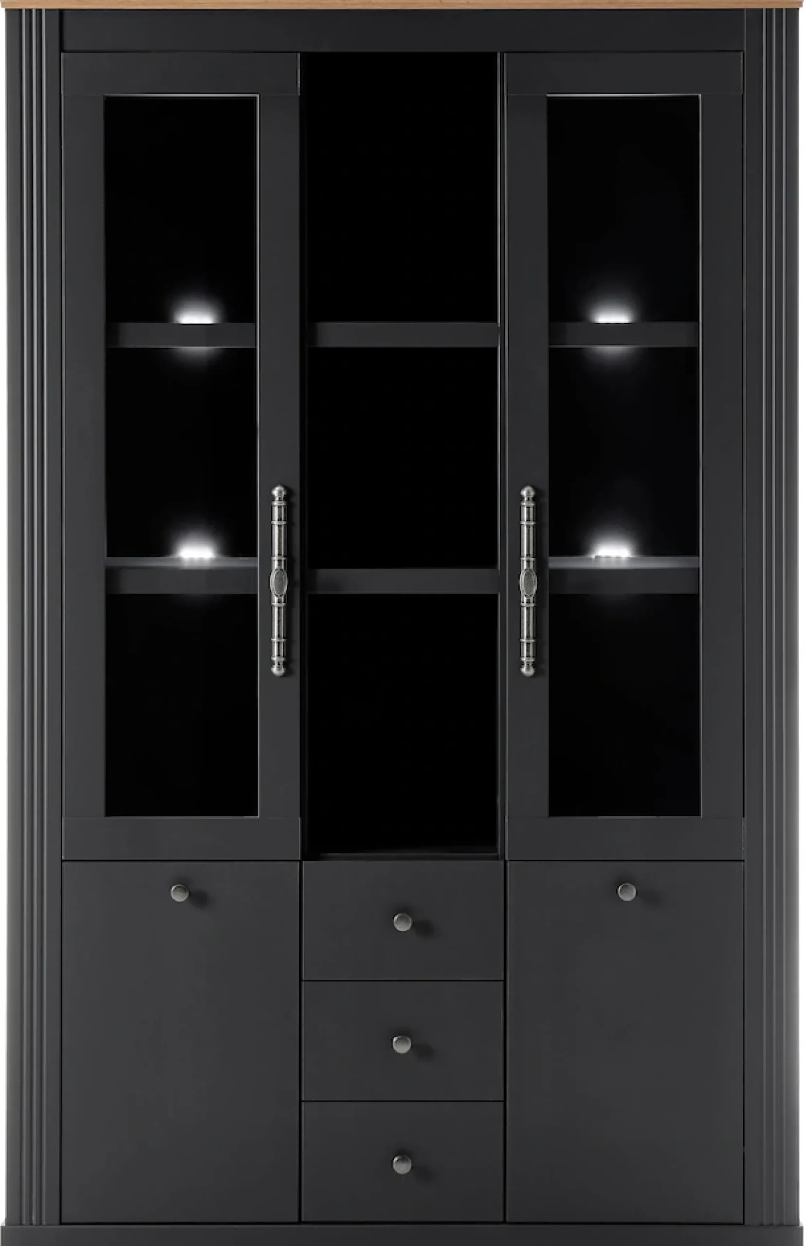 OTTO home Buffet »Westminster, Buffetschrank im Landhausstil, Schrank, Hochschrank« Metallgriffe, ausreichend Stauraum, in 2 Farben erhältlich